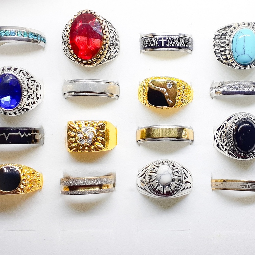 🎈12 Men's Wholesale Rings - Picture 3 of 4